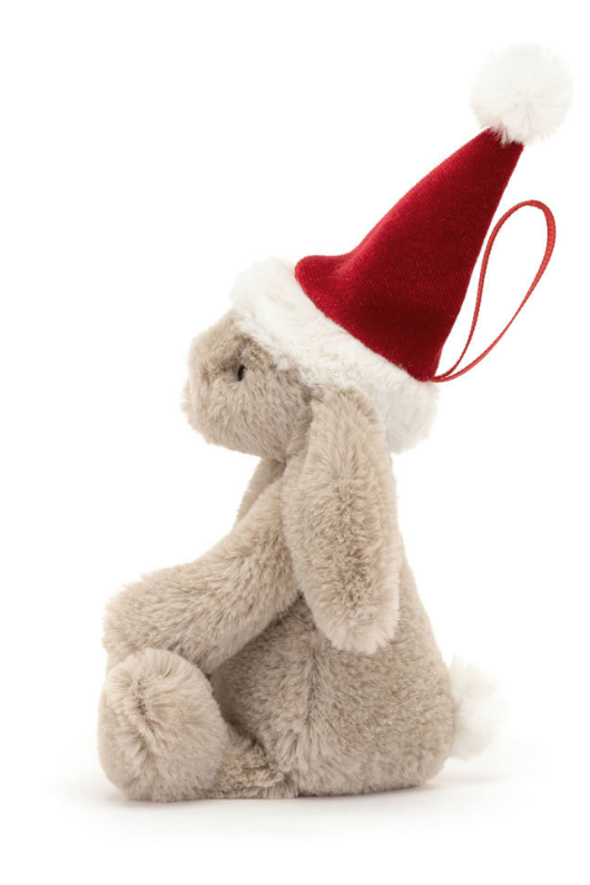 An image of the Jellycat Bashful Christmas Bunny Decoration.