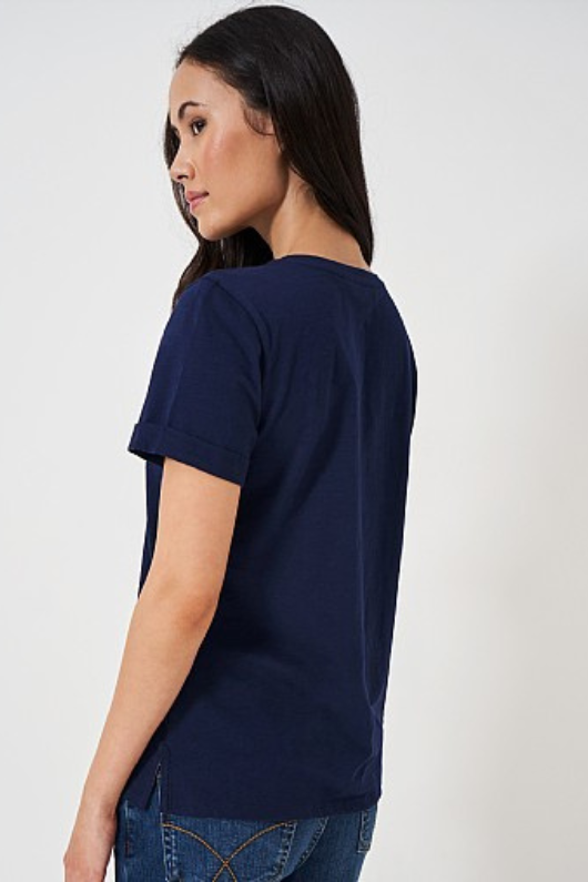 An image of the Crew Clothing Perfect Crew Slub T-Shirt in Navy.