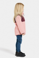 An image of the Didriksons Gosig Kids Half Zip Fleece in Dusty Pink.