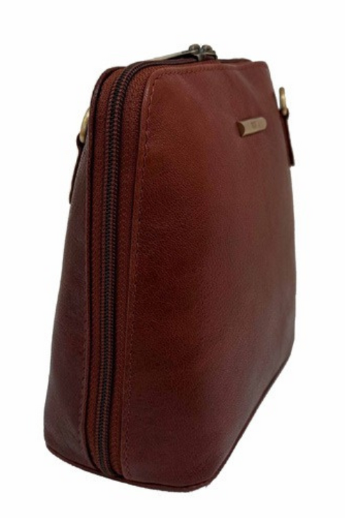 An image of the Nova Leathers Crossbody Bag in Cognac.