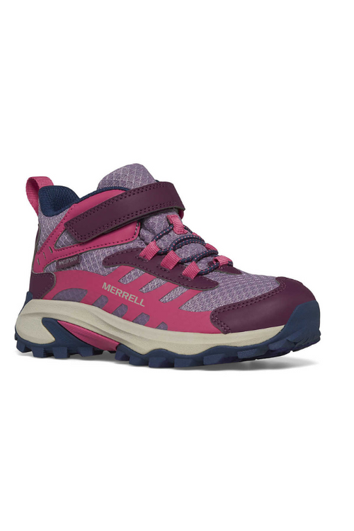 An image of the Merrell Moab Speed 2 Mid A/C Waterproof in Berry.