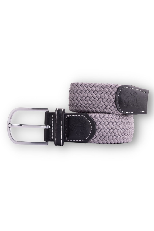 An image of the Swole Panda Woven Belt in Grey.