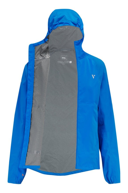 Mac in a Sac Mens Ultralite Jacket. A foldable jacket with reflective detailing. This jacket is highly waterproof, breathable and comes in the colour Blue.