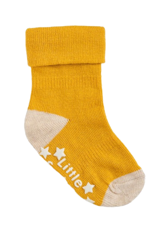 An image of The Little Sock Co Mustard Non-Slip Stay On Socks.