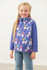 An image of the Lighthouse Alex Gilet in Horse Print.