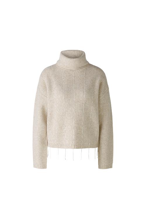 An image of the Oui Sparkle Pullover Jumper in Beige Melange.