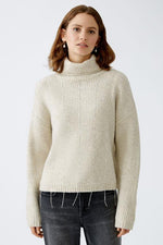 An image of the Oui Sparkle Pullover Jumper in Beige Melange.