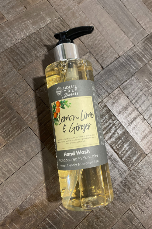 An image of the Lemon, Lime & Ginger Hand Wash by Hollie Tree Silver & Scents.