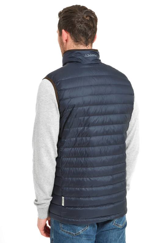 An image of the Schoffel Bowden Down Gilet in True Navy.