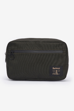 An image of the Barbour Field Washbag in Olive/Black.