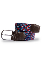 An image of the Swole Panda Dot Woven Belt in Red/Blue/White.