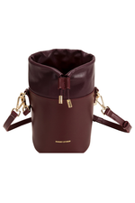 An image of the Every Other Solara Bucket Bag in Burgundy.