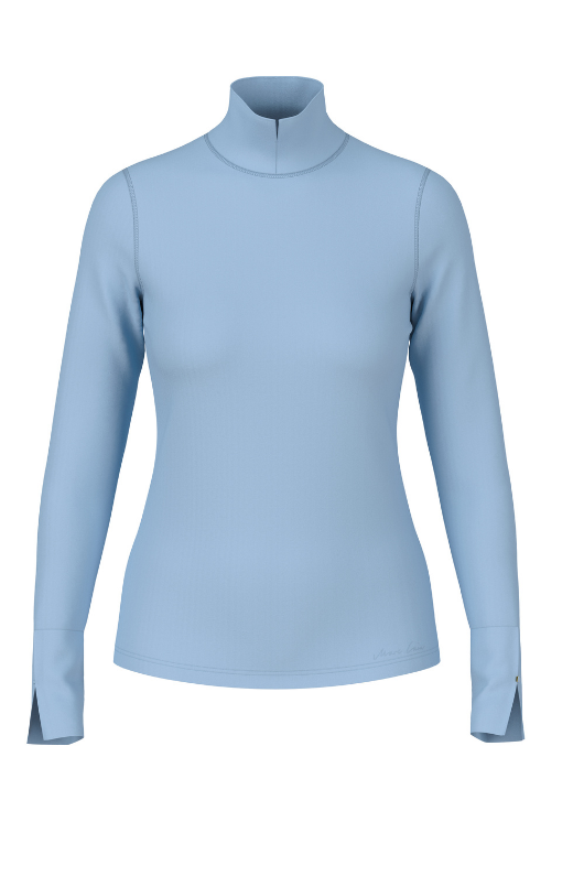 An image of the Marc Cain High Neck top in Squill.