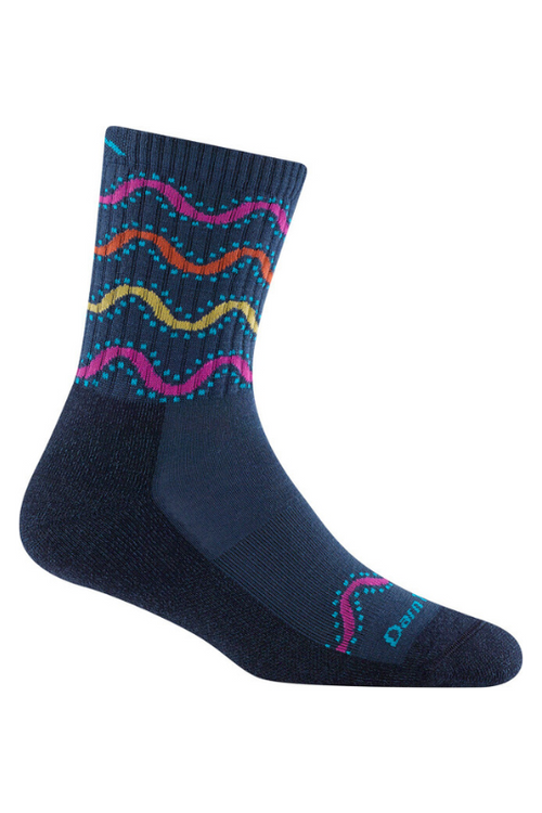 An image of the Darn Tough Wandering Stripe Micro Crew Hiking Socks in Eclipse.