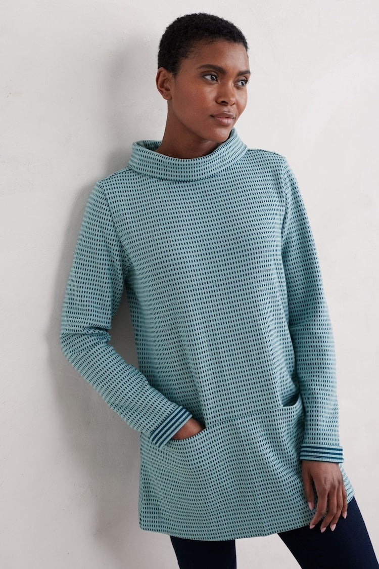 An image of the Seasalt Mawgan Porth Tunic in Bramble Bank Mist.