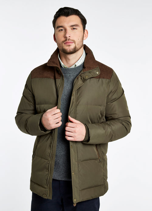 An image of the Dubarry Talbot Down Filled Jacket in Olive.