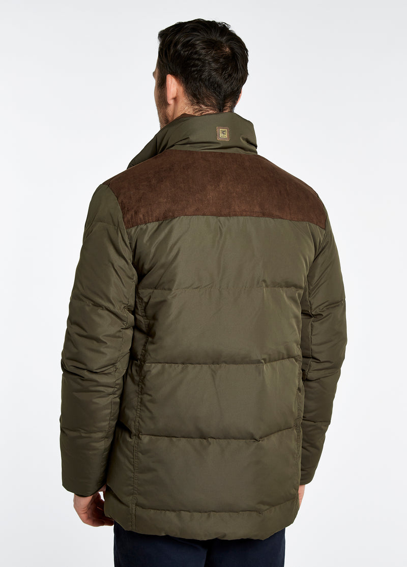 An image of the Dubarry Talbot Down Filled Jacket in Olive.