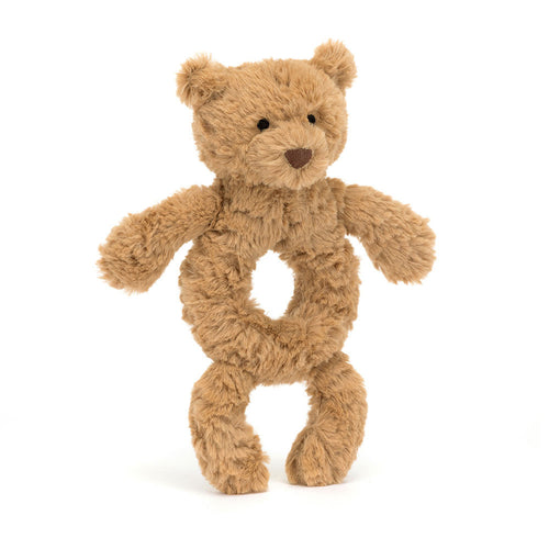 An image of the Jellycat Jellycat Bartholomew Bear Ring Rattle