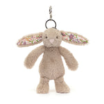 An image of the Jellycat Jellycat Blossom Beige Bunny 'Petal' Bag Charm