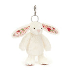 An image of the Jellycat Jellycat Blossom Cream Bunny 'Berry' Bag Charm