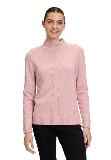 An image of the Betty Barclay Knitted Jumper in Pale Mauve Melange.