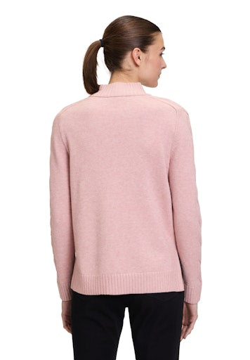 An image of the Betty Barclay Knitted Jumper in Pale Mauve Melange.