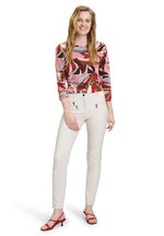 An image of the Betty Barclay Printed Top in Rose/Brown.