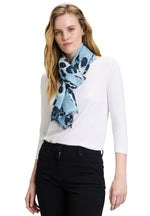 An image of the Betty Barclay Mixed Print Scarf in Mint/Petrol.