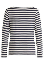 An image of the Betty Barclay Striped Top in Beige/Dark Blue.