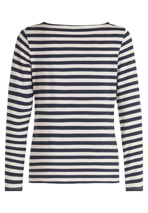 An image of the Betty Barclay Striped Top in Beige/Dark Blue.