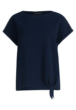 An image of the Betty Barclay Tie Detail Top in Dark Sky.