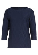 An image of the Betty Barclay Structured Shirt With Boat Neck in Dark Sky.