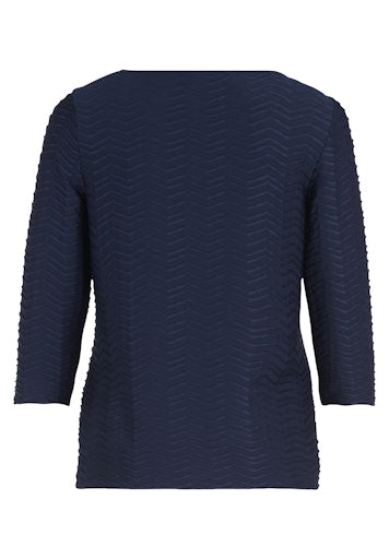 An image of the Betty Barclay Structured Shirt With Boat Neck in Dark Sky.