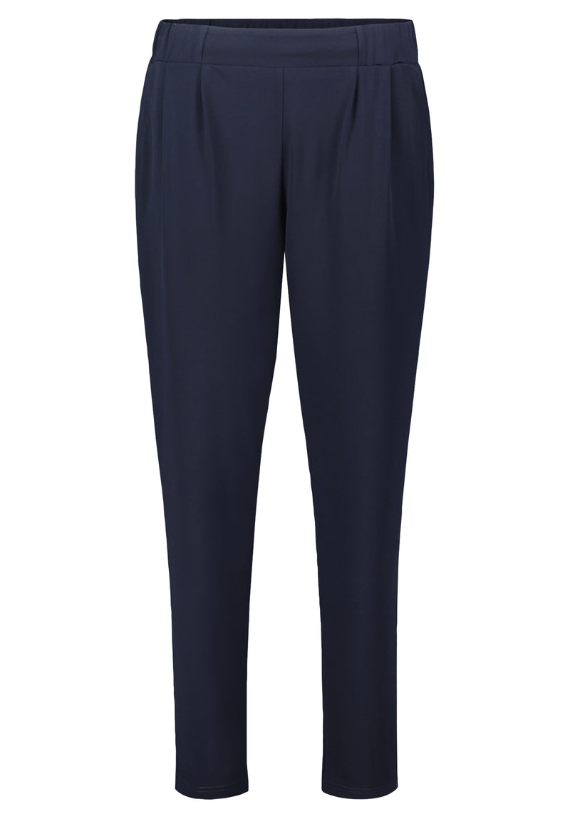 An image of the Betty Barclay Slip-On Trousers in Dark Sky.