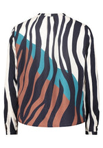 An image of the Betty Barclay Long Blouse in Dark Blue/Beige.