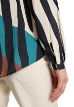 An image of the Betty Barclay Long Blouse in Dark Blue/Beige.