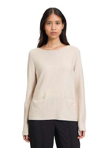 An image of the Marc Cain Fine Knit Jumper in Pastel Sand.