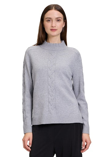 An image of the Betty Barclay Knitted Jumper in Grey Melange.