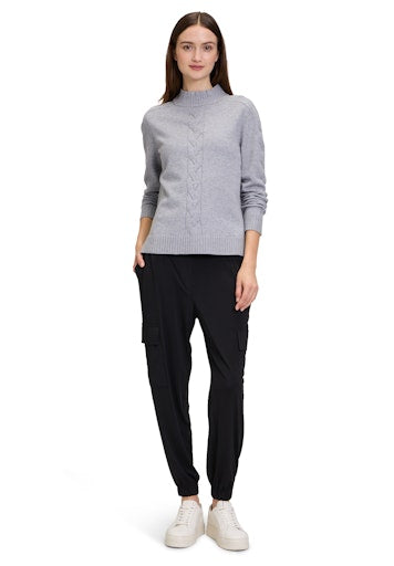 An image of the Betty Barclay Knitted Jumper in Grey Melange.