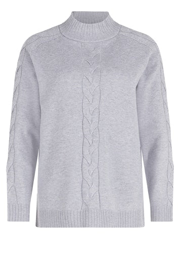 An image of the Betty Barclay Knitted Jumper in Grey Melange.