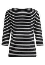 An image of the Betty Barclay Striped Top in Black/Cream.