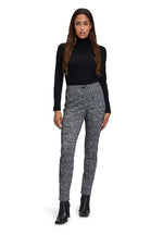 An image of the Betty Barclay Classic Trousers in Black/Cream.