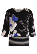 An image of the Betty Barclay Knitted Pullover in Black/Blue.