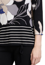 An image of the Betty Barclay Knitted Pullover in Black/Blue.