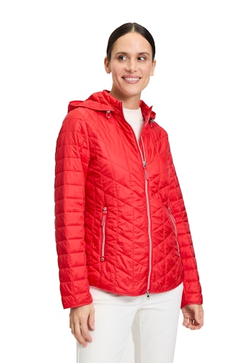 An image of the Betty Barclay Outdoor Jacket in Hibiscus Red