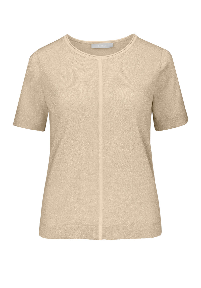 An image of the Bianca Rabea Knit Top in Biscuit Melange.