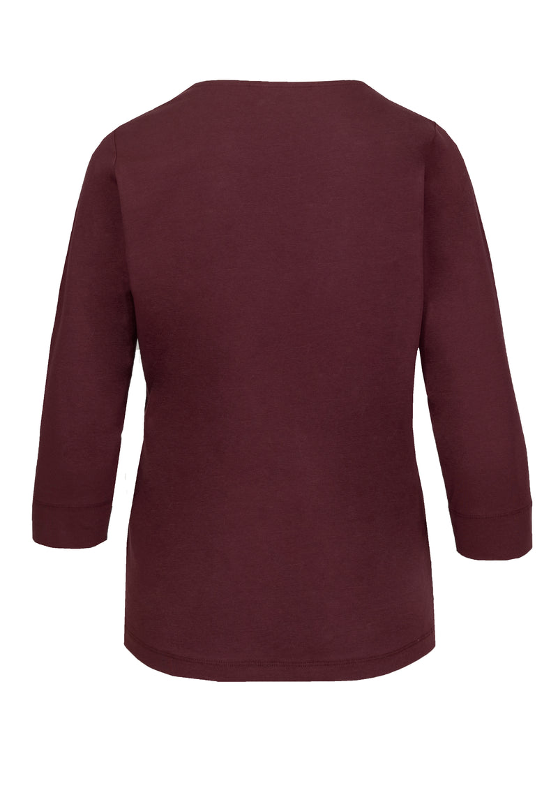 An image of the Bianca Frieda T-Shirt in Merlot.