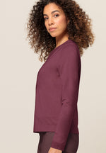 An image of the Bianca Vadis Knit Cardigan in Merlot.