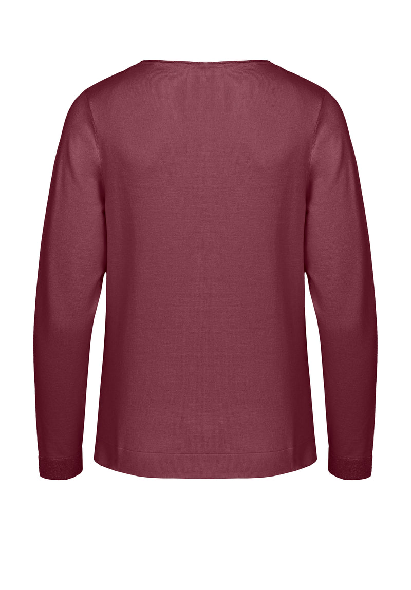 An image of the Bianca Vadis Knit Cardigan in Merlot.