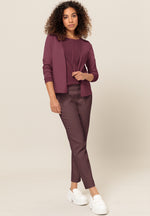 An image of the Bianca Vadis Knit Cardigan in Merlot.